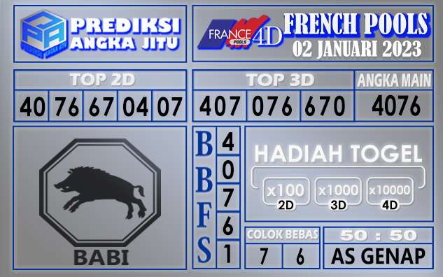 Prediksi togel french hari ini 01 januari 2023