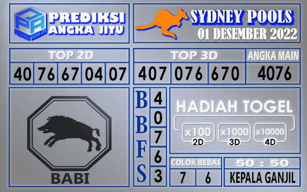 Prediksi togel sydney hari ini 01 desember 2022