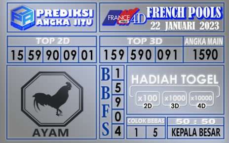 Prediksi togel French hari ini 22 Januari 2023