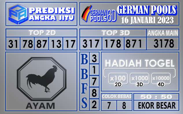 Prediksi togel german hari ini 15 januari 2023