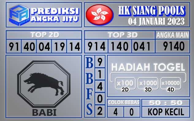 Prediksi togel hksiang hari ini 04 januari 2023