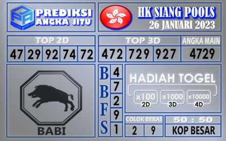 Prediksi togel hksiang hari ini 26 januari 2023