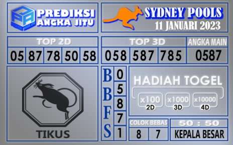 Prediksi togel sydney hari ini 11 januari 2023