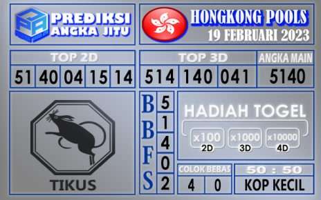 Prediksi togel hongkong hari ini 19 februari 2023