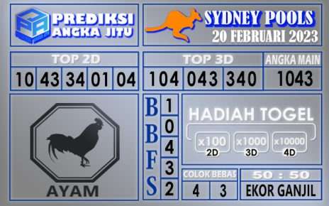 Prediksi togel sydney hari ini 20 februari 2023