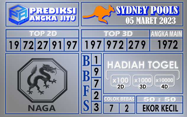 Prediksi togel sydney hari ini 05 maret 2023