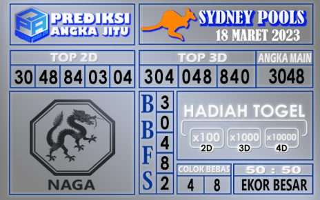 Prediksi togel sydney hari ini 18 maret 2023