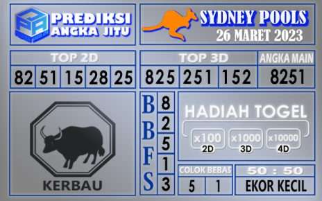 Prediksi togel sydney hari ini 26 maret 2023