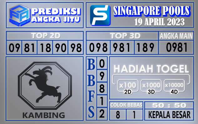 Prediksi togel singapore hari ini 19 april 2023