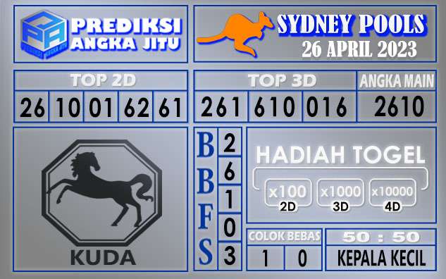 Prediksi togel sydney hari ini 26 april 2023