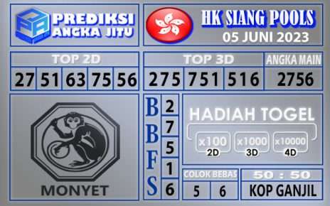 Prediksi HK Siang 05 Juni 2023