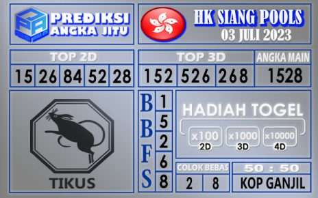 Prediksi HK Siang 03 Juli 2023