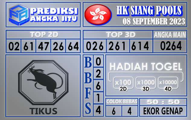 Prediksi HK Sianga 08 September 2023