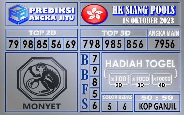 PREDIKSI HK SIANG 18 OKTOBER 2023