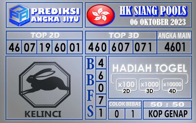 Prediksi HK Siang 06 Oktober 2023