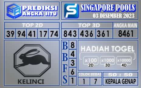 PREDIKSI SINGAPORE 03 DESEMBER 2023