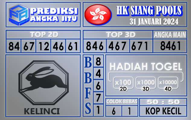 PREDIKSI HK SIANG 31 JANUARI 2024