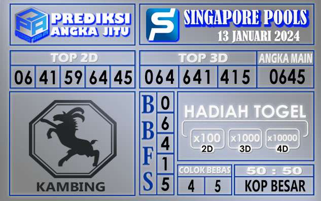 Prediksi Singapore 13 Januari 2024