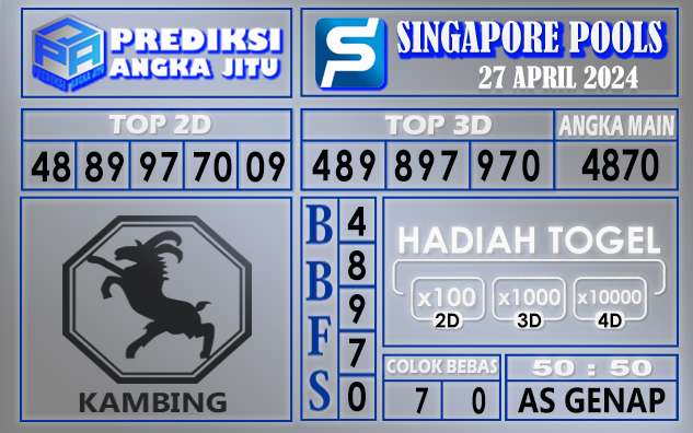 PREDIKSI SINGAPORE 27 APRIL 2024