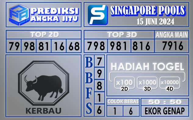 PREDIKSI SINGAPORE 15 JUNI 2024