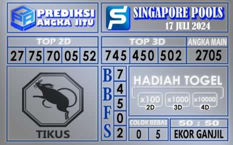 Prediksi SINGAPORE tgl 17 juli 2024