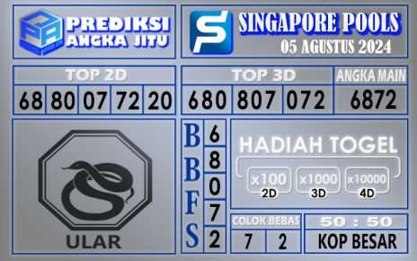 PREDIKSI SINGAPORE 05 AGUSTUS 2024