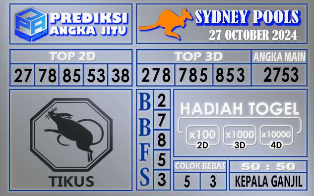 PREDIKSI SYDNEY 27 OCTOBER 2024