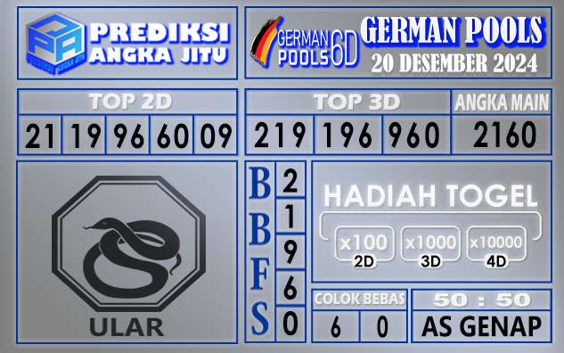 PREDIKSI GERMAN 20 DESEMBER 2024