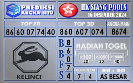 PREDIKSI HK SIANG 16 DESEMBER 2024