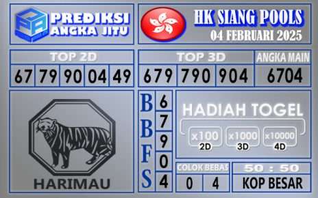 PREDIKSI HK SIANG 04 FEBRUARI 2025