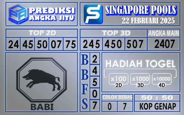 PREDIKSI SINGAPORE 22 FEBRUARI 2025